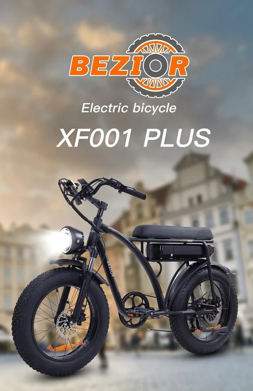 Elektrinis dviratis Bezior XF001, 20", 1000W, 12,5Ah, juodas