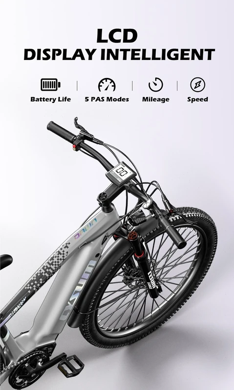 Elektrinis dviratis Cysum Speedy, 27,5", 500W, 14Ah, pilkas