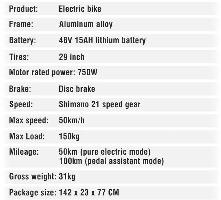 Elektrinis dviratis Duotts C29, 29", 750W, 15Ah, juodas