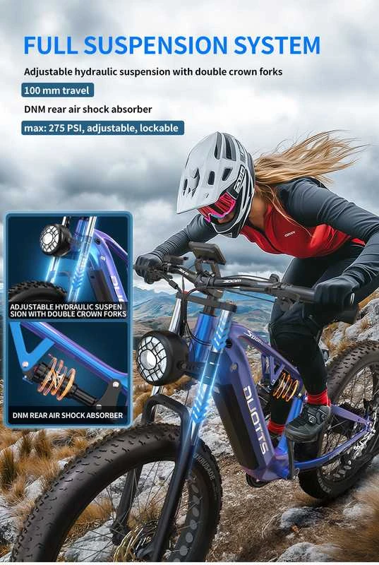 Elektrinis dviratis DUOTTS E26 Hybrid, 26", 750W, 20Ah SAMSUNG, mėlynas