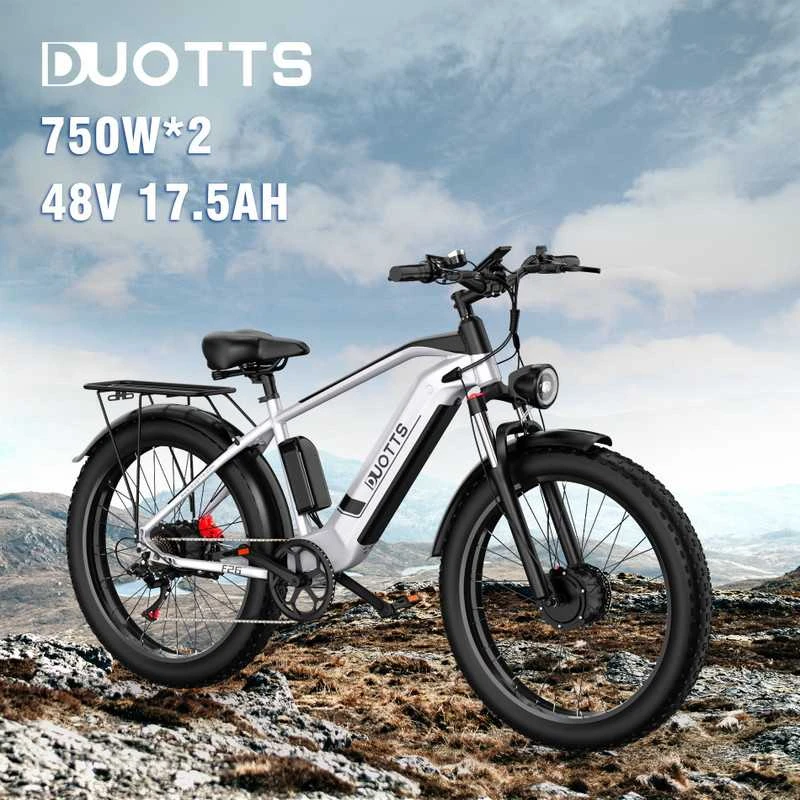 Elektrinis dviratis Duotts F26, 26", 1500W, 17,5Ah LG, pilkas