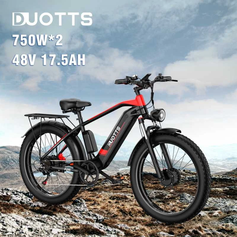 Elektrinis dviratis Duotts F26, 26", 1500W, 17,5Ah LG, raudonas