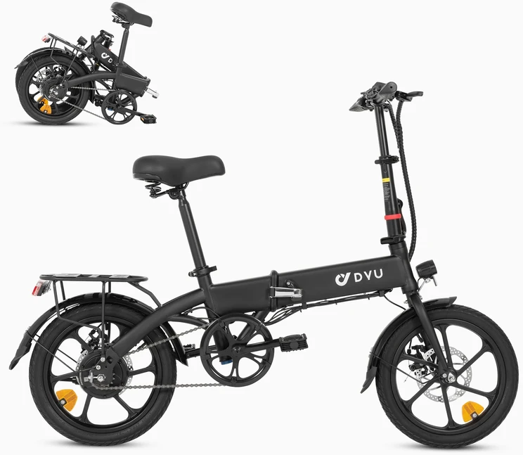 Elektrinis dviratis DYU A1F, 16", 250W, 7,5Ah, juodas