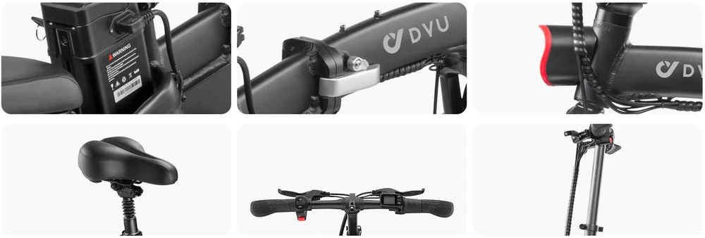 Elektrinis dviratis DYU A5, 14", 250W, 7,5Ah, baltas
