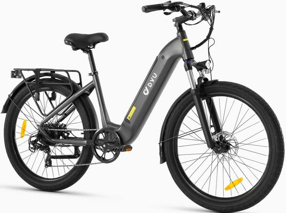 Elektrinis dviratis DYU C1, 26", 350W, 10Ah, pilkas
