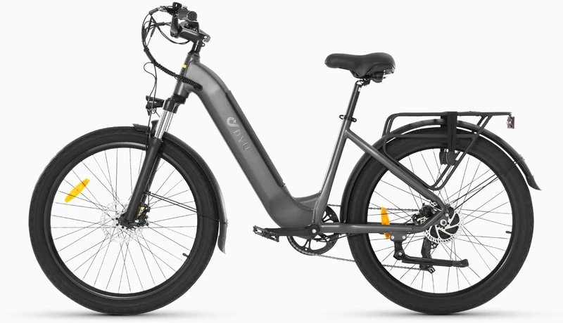 Elektrinis dviratis DYU C1, 26", 350W, 10Ah, pilkas
