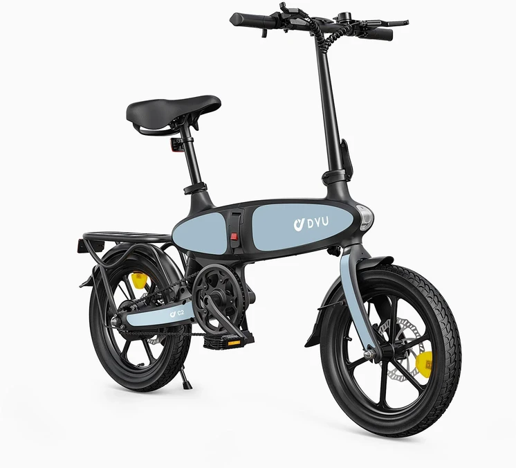 Elektrinis dviratis DYU C2, 16", 250W, 7,5Ah, mėlynas