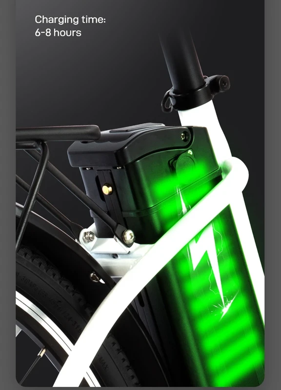 Elektrinis dviratis DYU C6, 26", 350W, 12,5Ah, baltas
