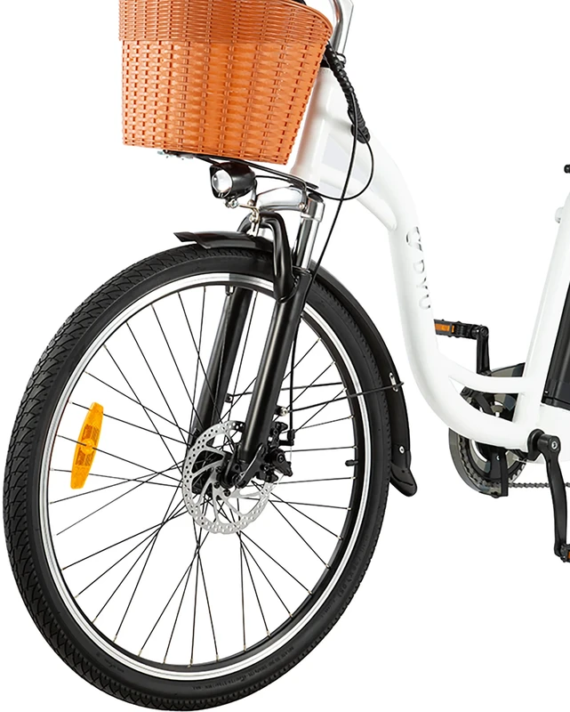Elektrinis dviratis DYU C6, 26", 350W, 12,5Ah, baltas