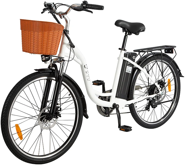 Elektrinis dviratis DYU C6, 26", 350W, 12,5Ah, baltas