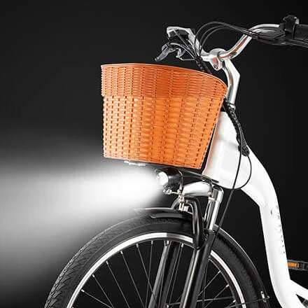Elektrinis dviratis DYU C6, 26", 350W, 12,5Ah, baltas