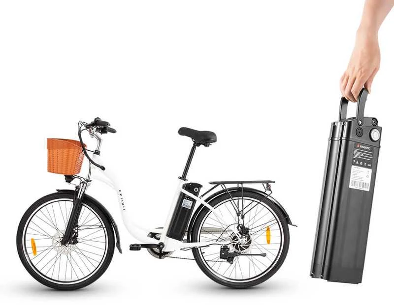 Elektrinis dviratis DYU C6, 26", 350W, 12,5Ah, baltas