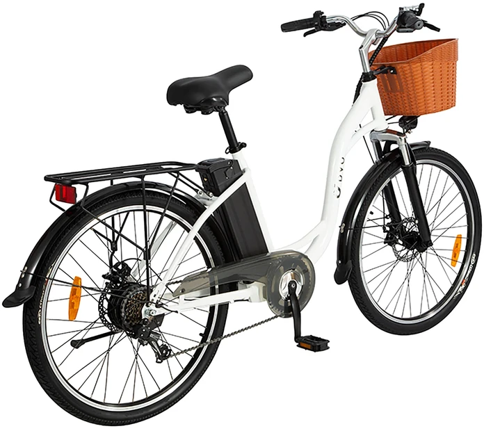 Elektrinis dviratis DYU C6, 26", 350W, 12,5Ah, baltas