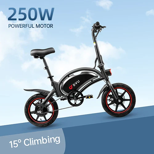 Elektrinis dviratis DYU D3F, 14", 250W, 10Ah, juodas