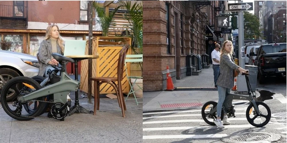 Elektrinis dviratis DYU T1, 20", 250W, 10Ah, žalias
