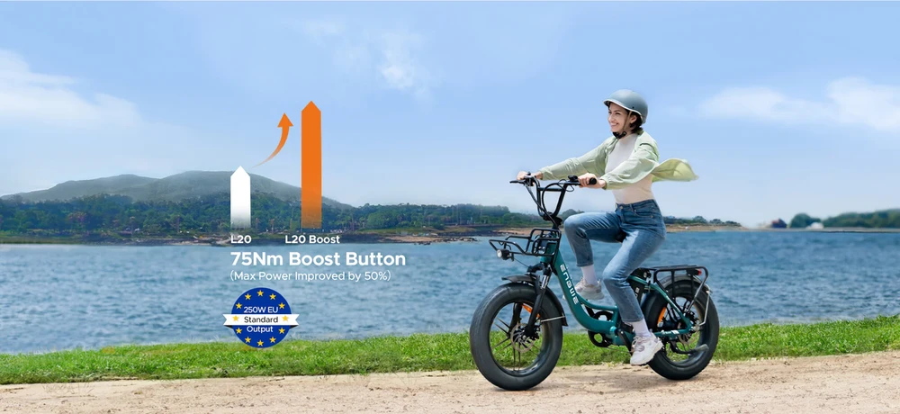 Elektrinis dviratis Engwe L20 Boost 20", 250W, 13Ah, mėlynas