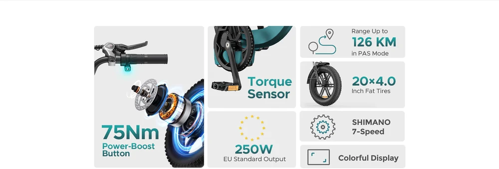 Elektrinis dviratis Engwe L20 Boost 20", 250W, 13Ah, mėlynas