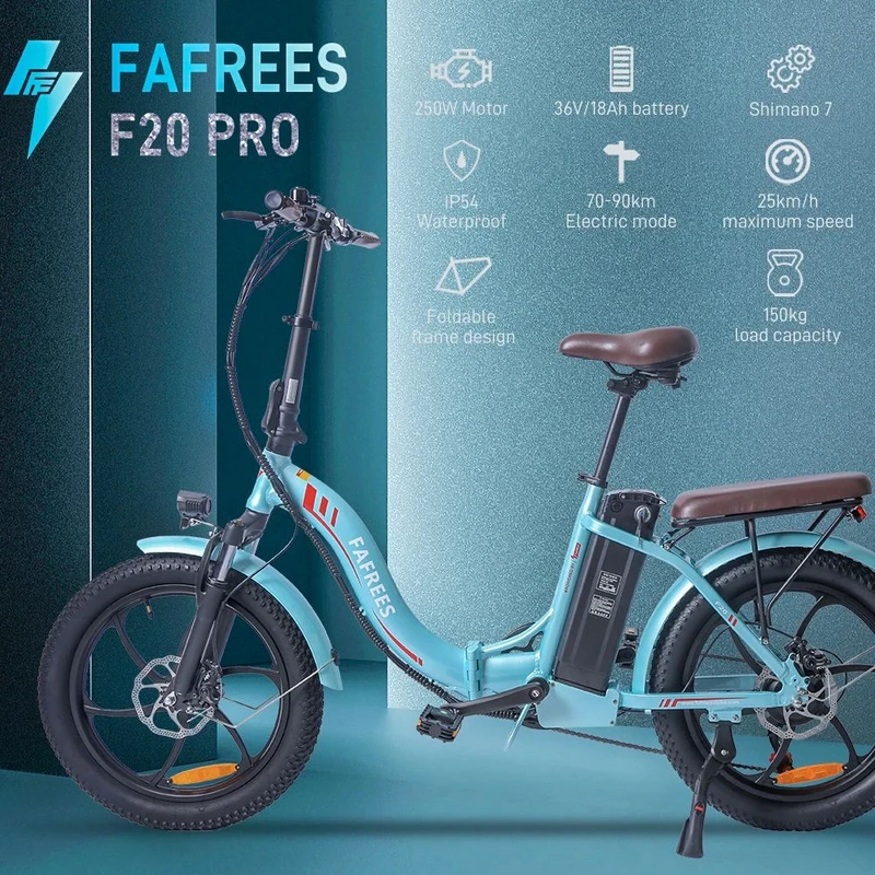 Elektrinis dviratis FAFREES F20 Pro, 20", juodas, 250W, 18Ah