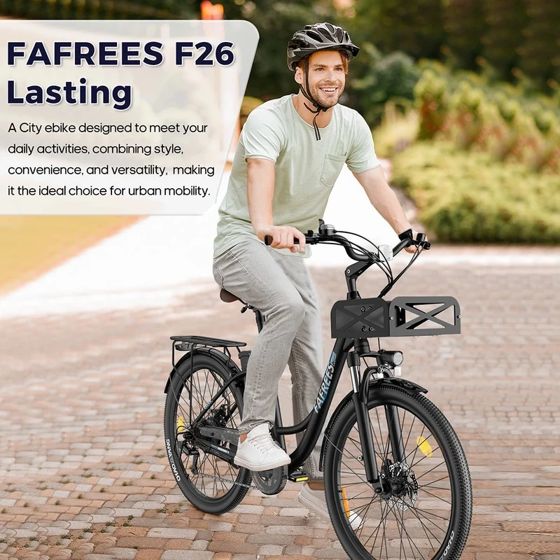 Elektrinis dviratis Fafrees F26 Lasting, 26", baltas, 250W, 20,3Ah