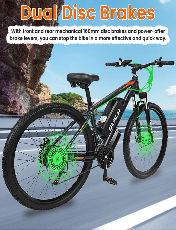 Elektrinis dviratis Gunai GN29, 29", 750W, 15Ah, juodas