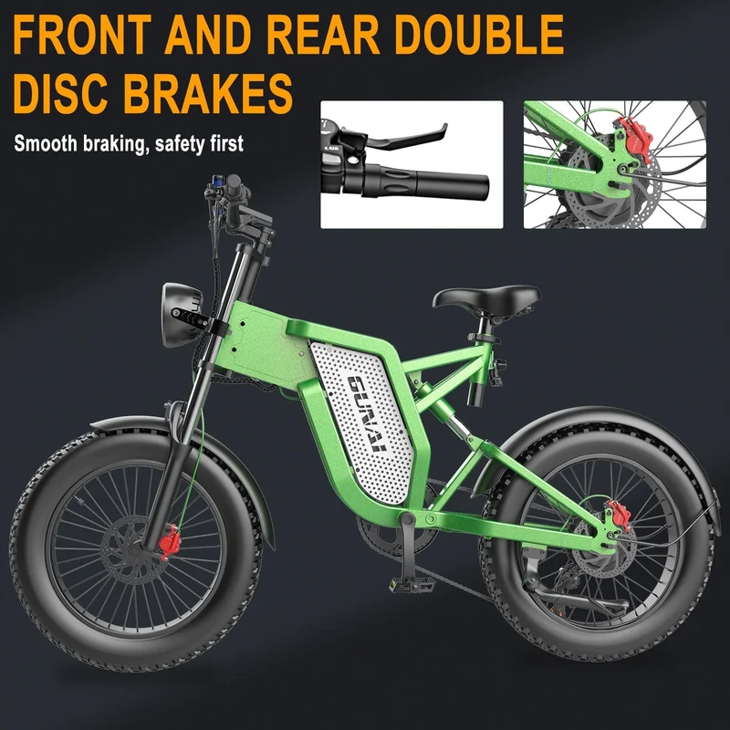 Elektrinis dviratis Gunai MX25, 20", 1000W, 25Ah, juodas