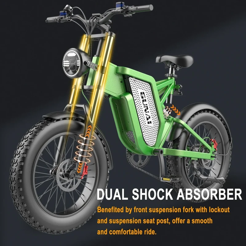 Elektrinis dviratis Gunai MX25, 20", 1000W, 25Ah, juodas