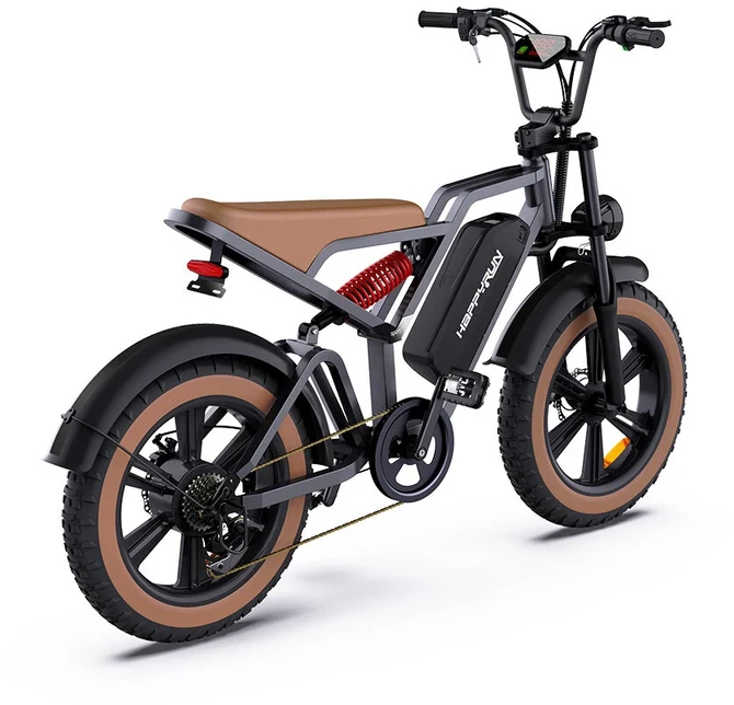 Elektrinis dviratis HappyRun G60, 20", 750W, 18Ah, pilkas