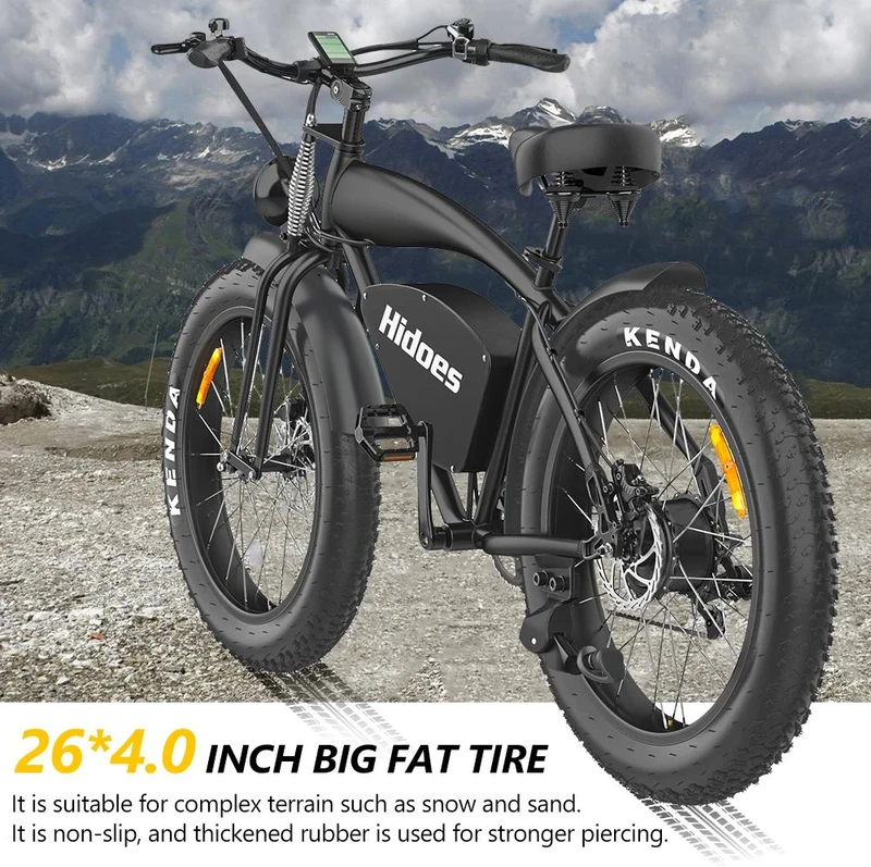 Elektrinis dviratis Hidoes B3, 26", juodas, 1200W, 17,5Ah