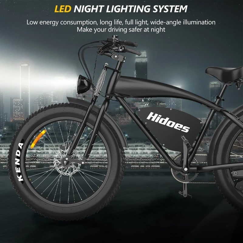 Elektrinis dviratis Hidoes B3, 26", juodas, 1200W, 17,5Ah