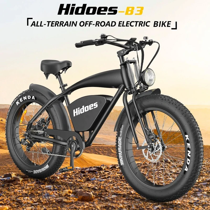 Elektrinis dviratis Hidoes B3, 26", juodas, 1200W, 17,5Ah