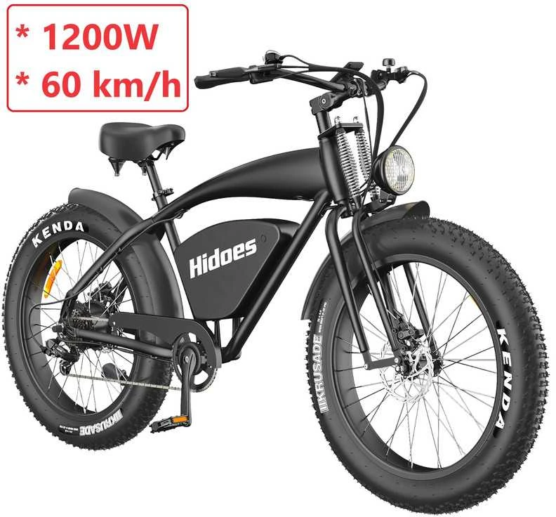 Elektrinis dviratis Hidoes B3, 26", juodas, 1200W, 17,5Ah
