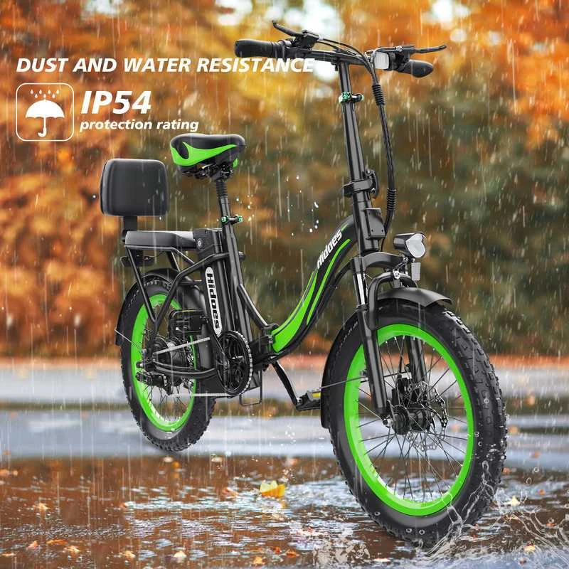 Elektrinis dviratis Hidoes C1, 20", 750W, 13Ah, juodas/žalias