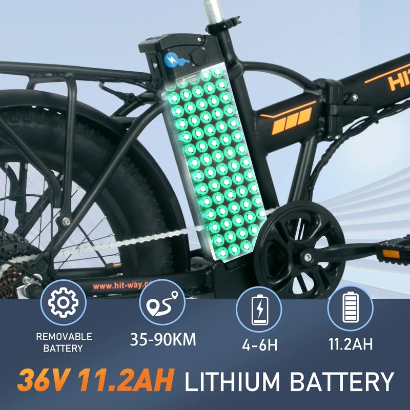 Elektrinis dviratis Hitway BK11, 20", 250W, 11,2Ah, juodas