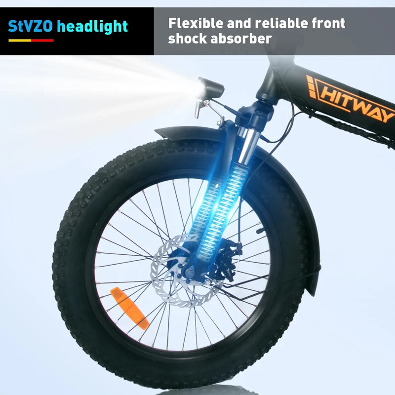 Elektrinis dviratis Hitway BK11, 20", 250W, 11,2Ah, juodas