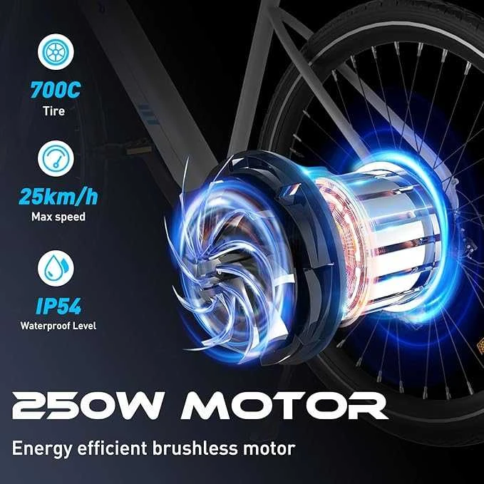 Elektrinis dviratis Hitway BK19, 27.5", 250W, baltas