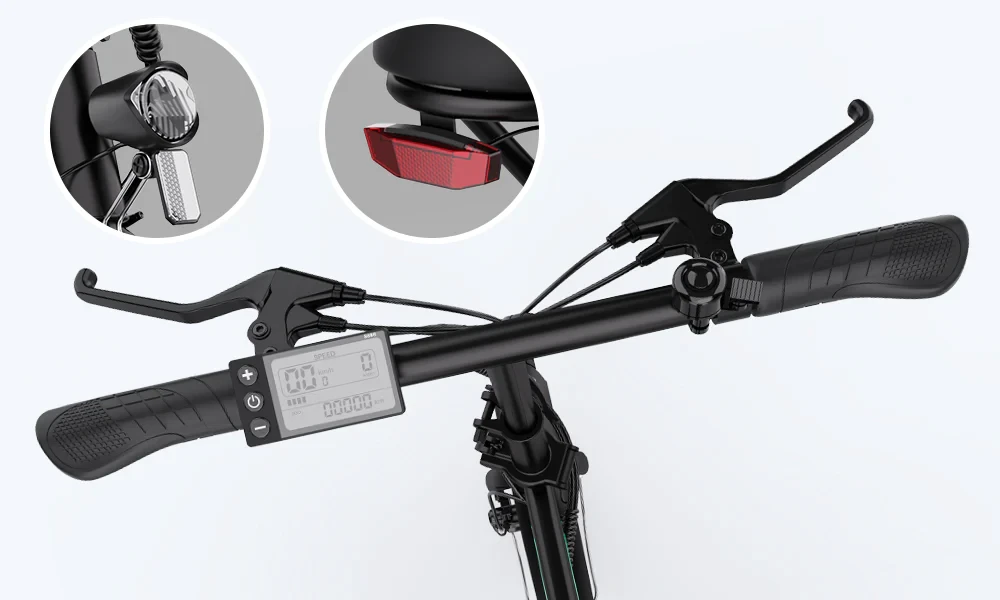 Elektrinis dviratis Hitway BK3S, 20", 250W, 10,4Ah, juodas
