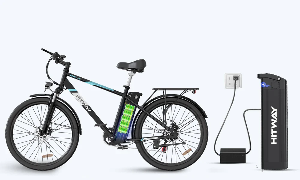 Elektrinis dviratis Hitway BK3S, 26", 250W, 15Ah, juodas