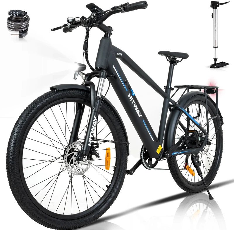 Elektrinis dviratis Hitway BK7S, 26", 250W, 12Ah, juodas