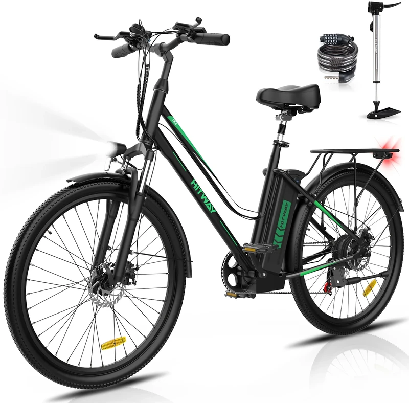 Elektrinis dviratis Hitway BK8S, 26", 250W, juodas