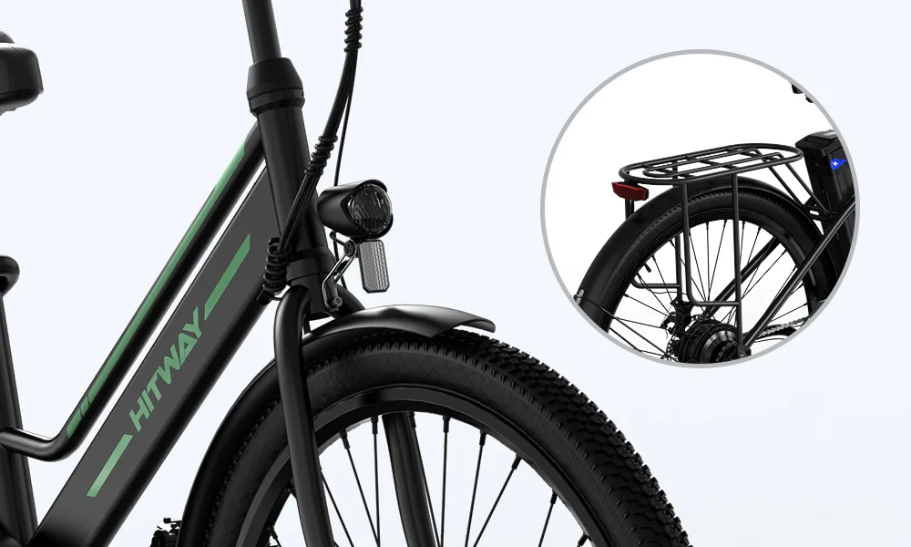 Elektrinis dviratis Hitway BK8S, 26", 250W, baltas
