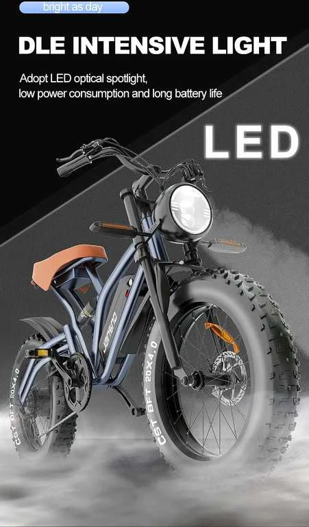 Elektrinis dviratis Jansno X50, 20", 750W, 14Ah, juodas