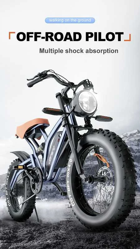 Elektrinis dviratis Jansno X50, 20", 750W, 14Ah, juodas