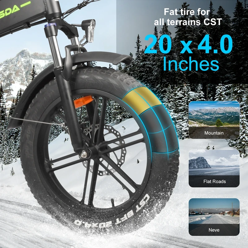 Elektrinis dviratis Kaisda K2M 20", 500W, 13Ah, juodas