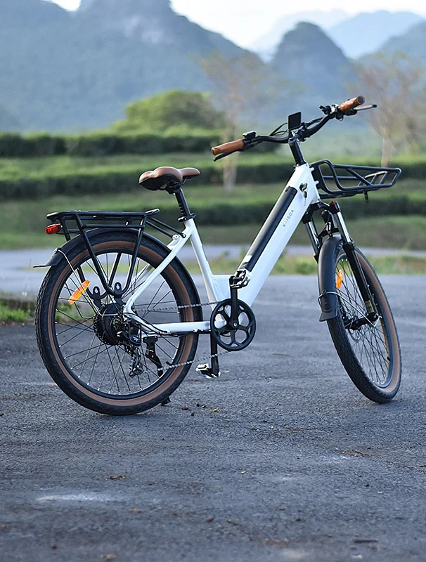 Elektrinis dviratis Kaisda K601, 250W, 16Ah, baltas