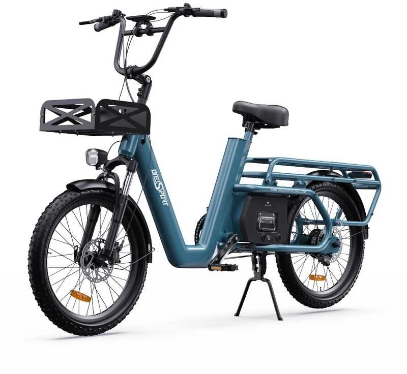 Elektrinis dviratis OneSport OT01 Cargo, 20", 500W, 27Ah, mėlynas