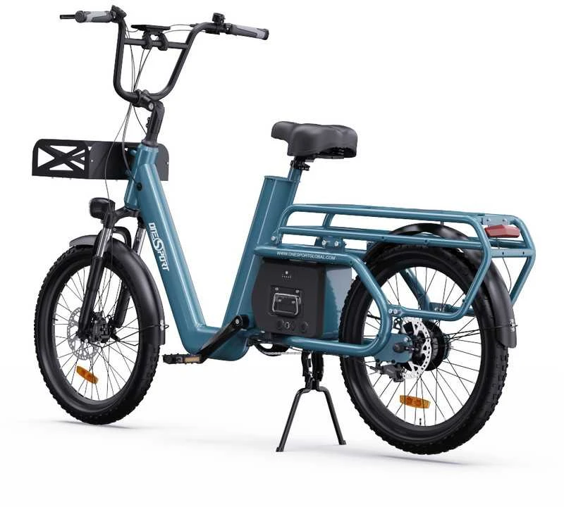 Elektrinis dviratis OneSport OT01 Cargo, 20", 500W, 27Ah, mėlynas