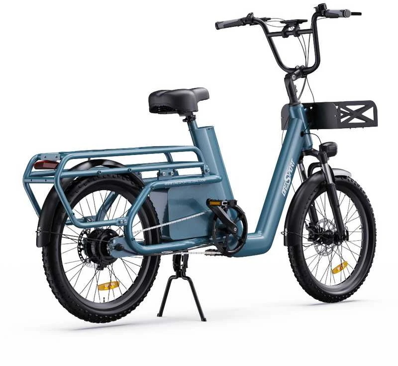 Elektrinis dviratis OneSport OT01 Cargo, 20", 500W, 27Ah, mėlynas