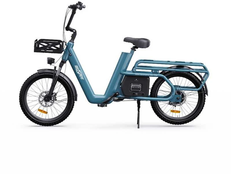 Elektrinis dviratis OneSport OT01 Cargo, 20", 500W, 27Ah, mėlynas