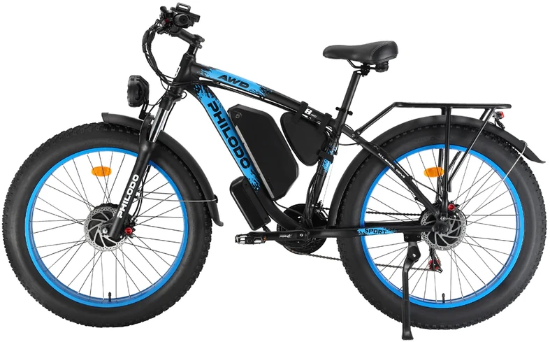 Elektrinis dviratis PHILODO H8 AWD, 26", 22Ah, mėlynas
