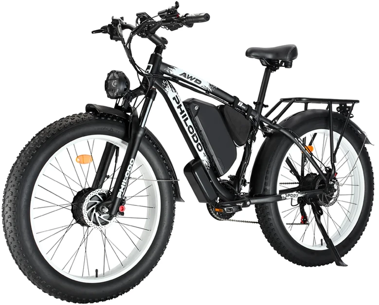 Elektrinis dviratis PHILODO H8 AWD, 26", 22Ah, juodas